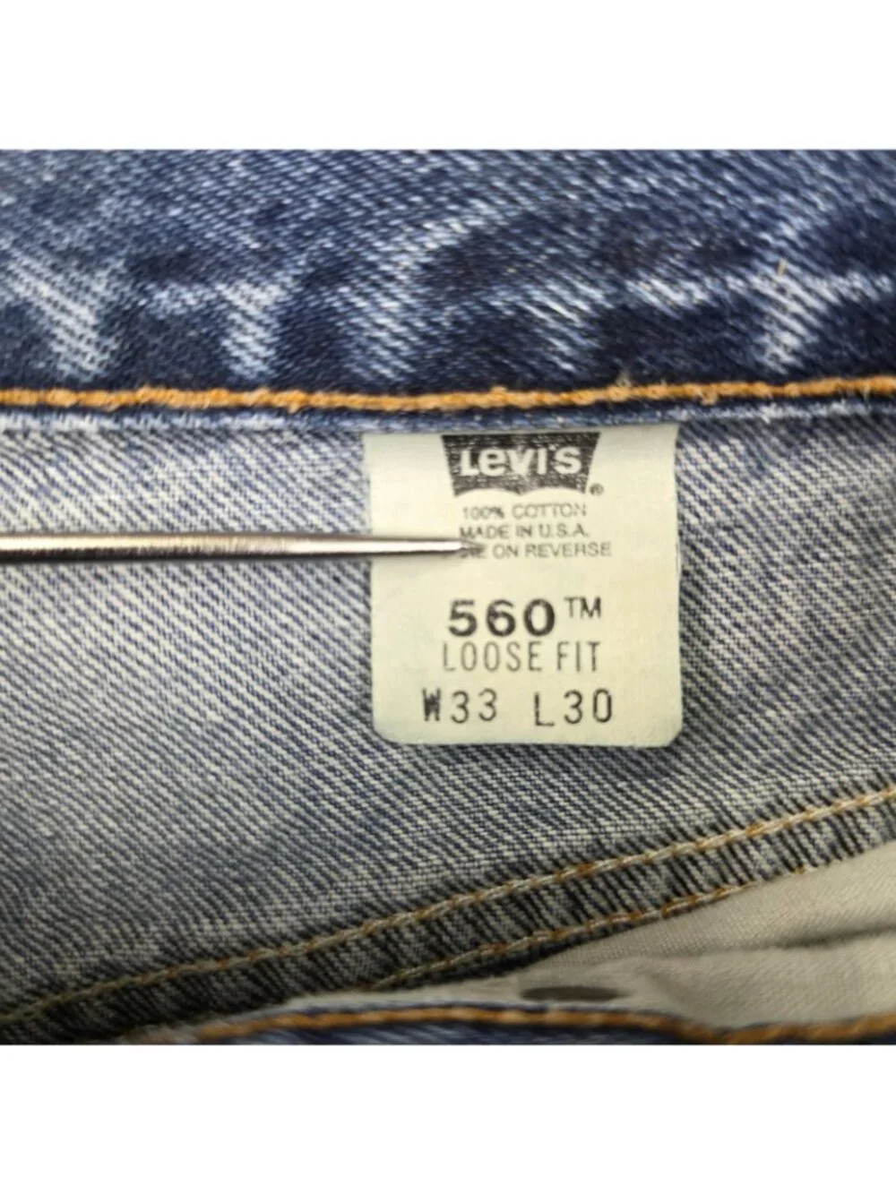 Levi's 560 Jeans Mens 33x30 Blue Loose Relaxed Tapered USA 2001 Denim